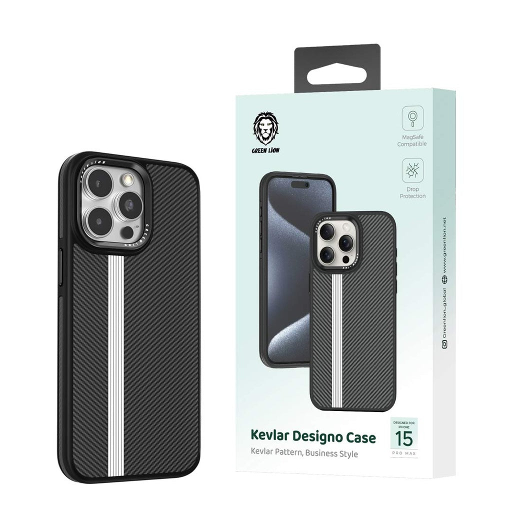 Green Lion Kevlar Designo Case for iPhone 15 Pro / 15 ProMax